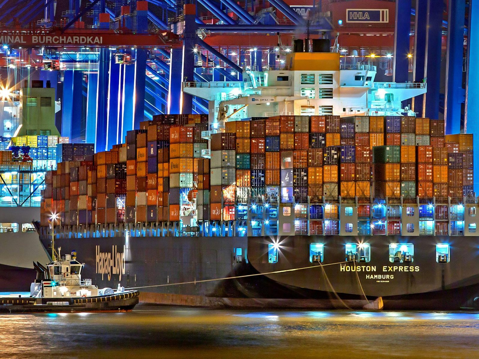 Ship on deck at the port
