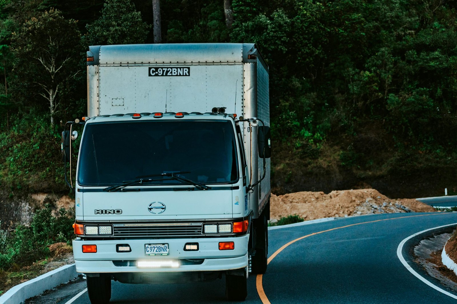 Box truck on the road running